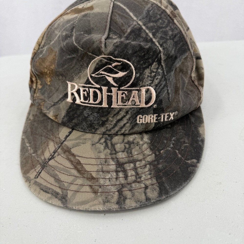 RedHead Gore-Tex Hat Men OSFA Brown Camo Vintage Adjustable Strapback Cap USA